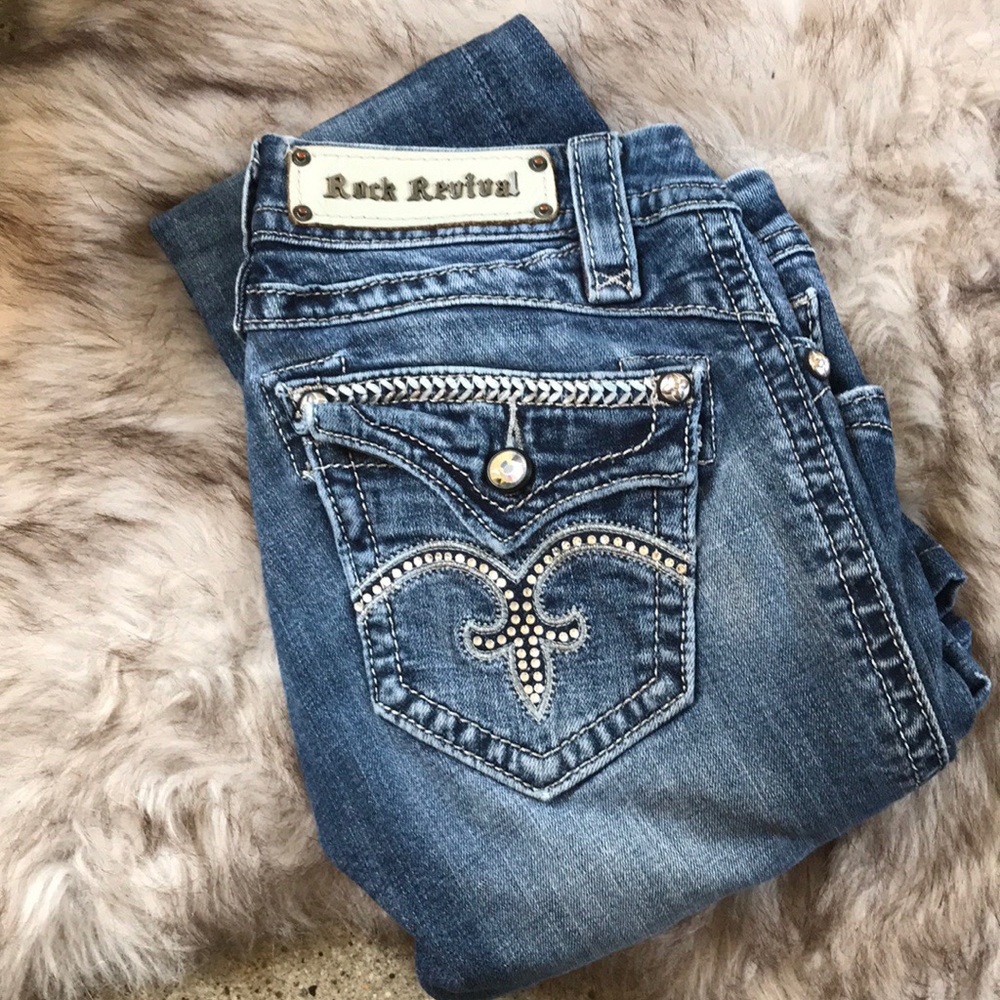 rock revival flare jeans